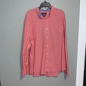 Red and white dress shirt